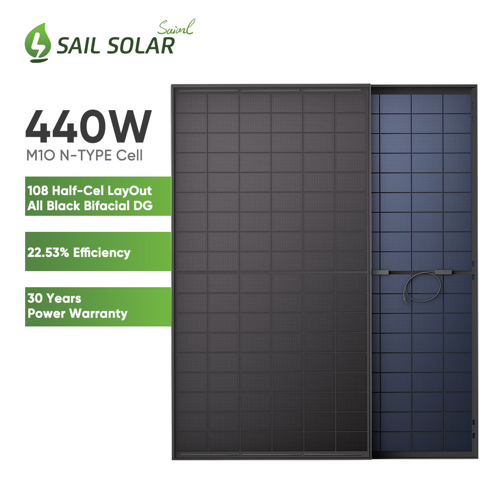 Tutto il pannello solare nero PV N tipo modulo Topcon 415Wp 420Wp 425Wp 430Wp 435Wp 440Wp Stock Europa