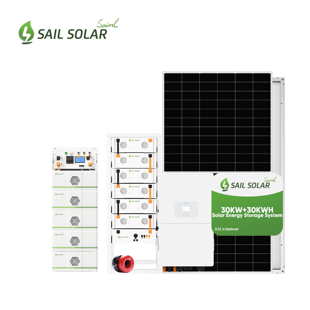 Sistema solare ibrido SAIL SOLAR da 30 kW, 40 kW e 50 kW con inverter ibrido Deye per progetti industriali e commerciali